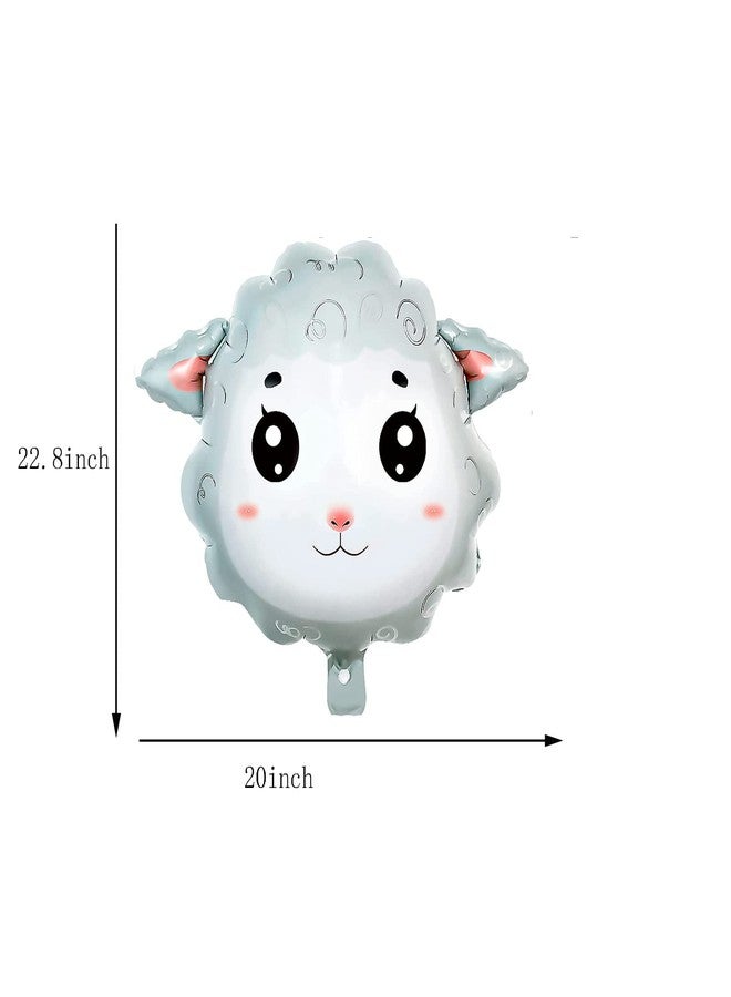 OHLIGEI 4PCS Sheep Balloon Shape Animal Sheep Aluminum Film Balloon Birthday Party Children's Party Decoration Animal themed Birthday Party Decorations - Image 2
